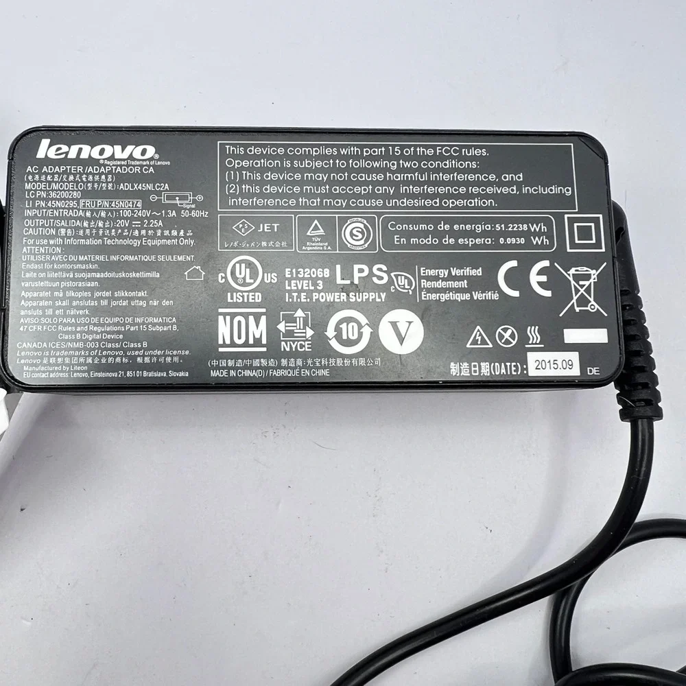 Genuine Lenovo AC Adapter Laptop Charger 45W 20V 2.25A ADLX45NLC2A Slim Tip
